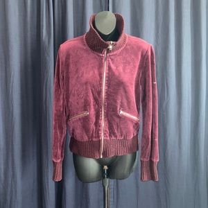 DKNY burgundy velvet jacket women medium
